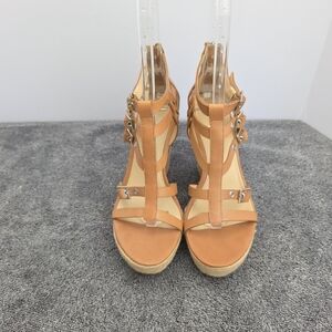 Elegant Tan Wedge Sandals